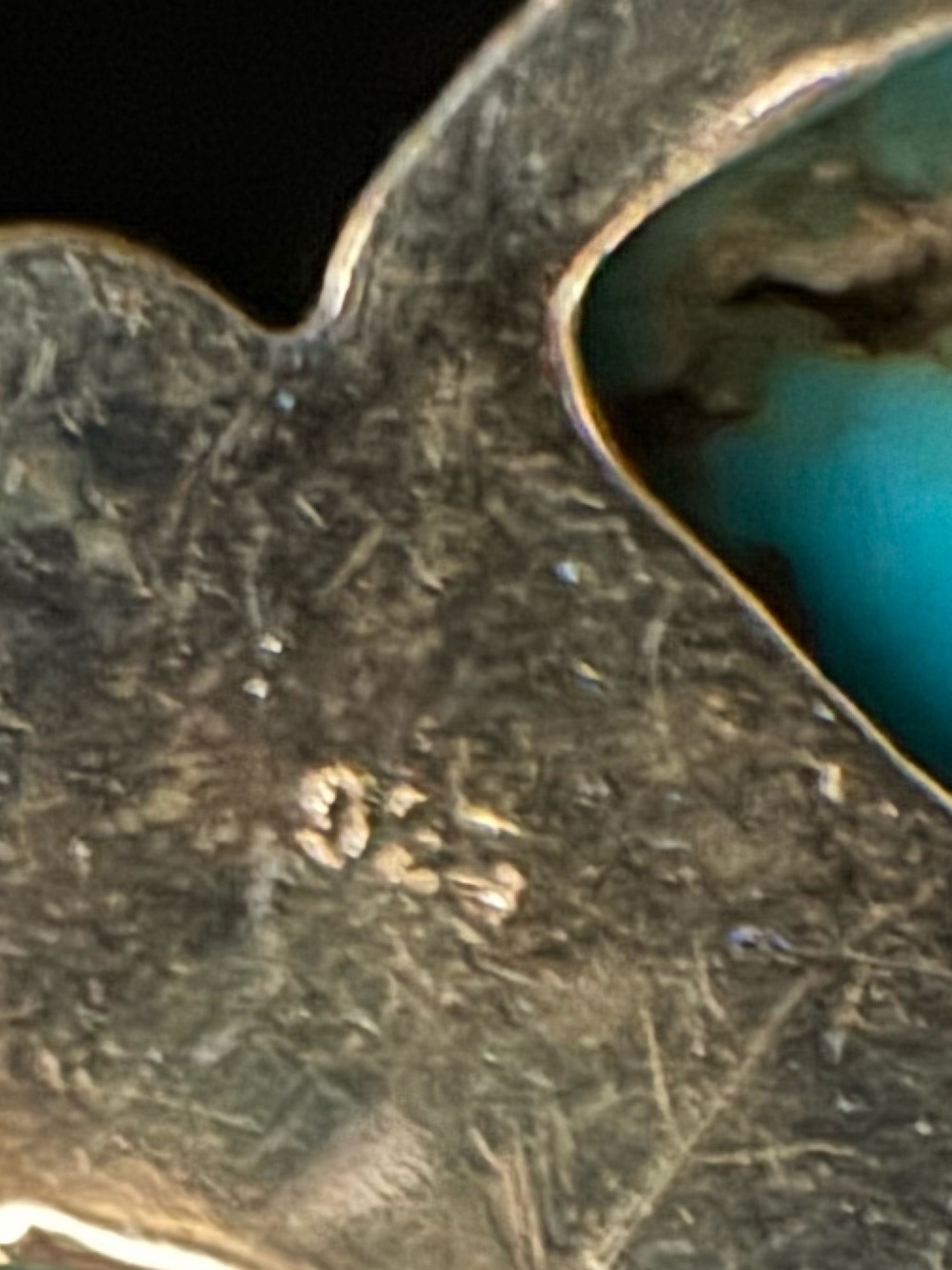 Turquoise Triple Stone Sterling Silver Ring - Blue Turquoise - Picture 6 of 8